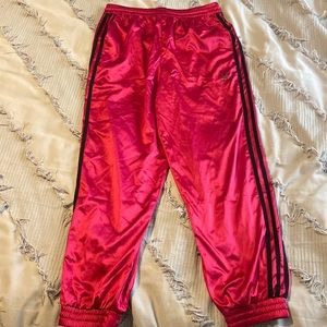 Adidas Burgundy Silk Joggers